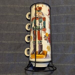 Grace Nutcracker Mug Set Of 4 And Stand